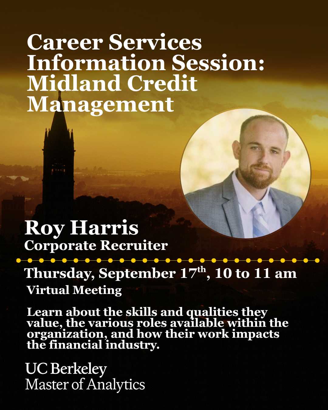 An event graphic titled 